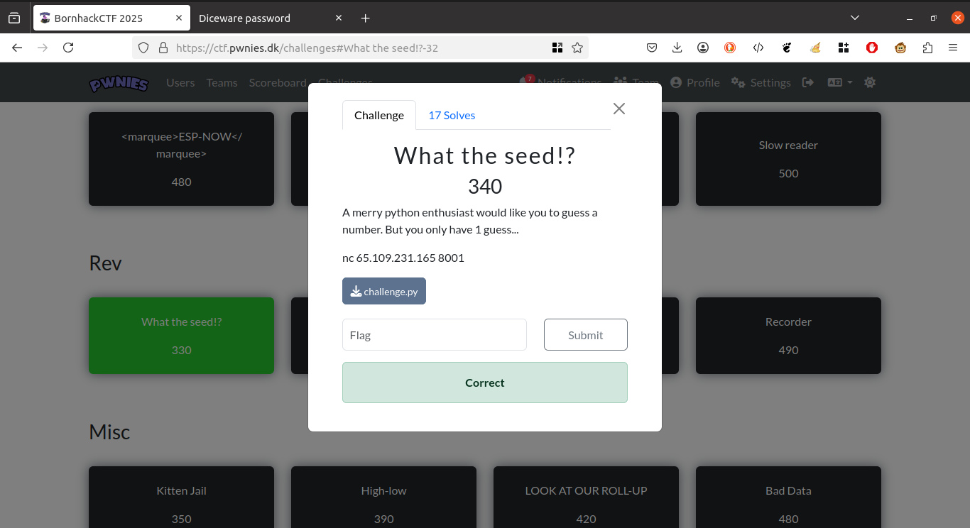 Screenshot of the CTF website