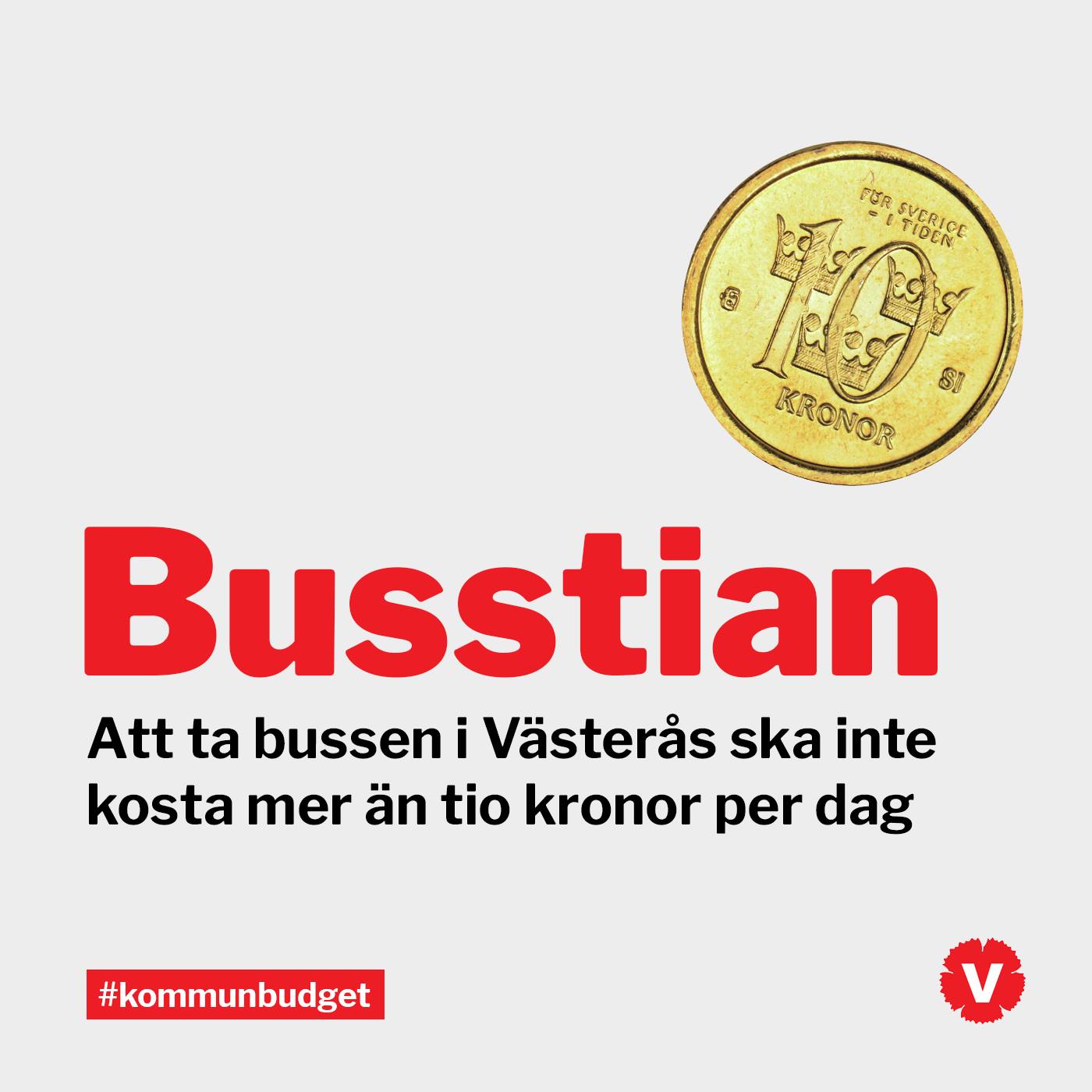 Facebook-bild: Busstian - Att ta bussen i Västerås ska inte kosta mer än tio kronor per dag